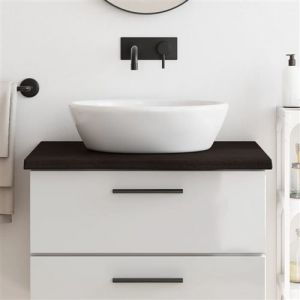 VidaXL Comptoir de salle de bain gris foncé 80x60x4 cm bois traité