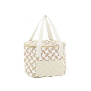 Aubry Gaspard Sac lunch isotherme en jute Feuille 20x15x15