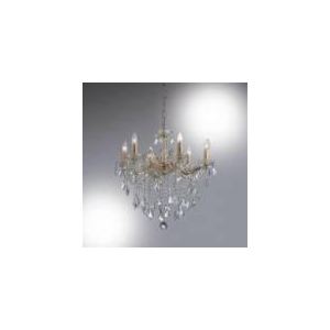 Image de Ideal lux Suspension Florian 6 ampoules en métal, verre et cristal