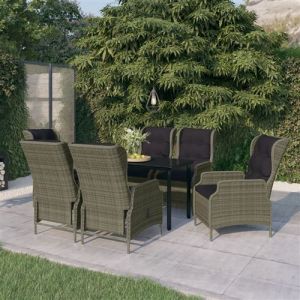 VidaXL Ensemble de salle à manger de jardin 7 pcs Marron