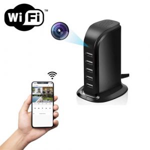 KOMELEC FRANCE Station charge usb cam&eacute;ra espion wifi hd