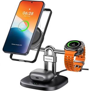 Swanscout 712sm Station De Charge 3 En 1 Magn&eacute;tique Pour Samsung S25 Ultra/Flip 7, Galaxy Watch 8/Ultra & Buds.