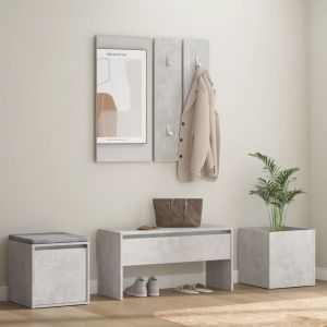 VidaXL Ensemble de meubles de couloir Gris béton Bois d'ingénierie Concrete grey