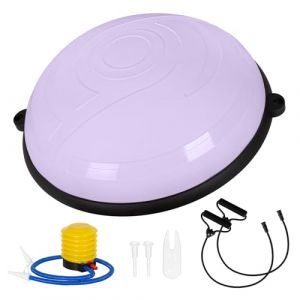 Leogreen Ballon déquilibre pour yoga avec Bandes dexercice，Balance Trainer 58cm Demi Ballon pour Yoga Ballon de gymnastique