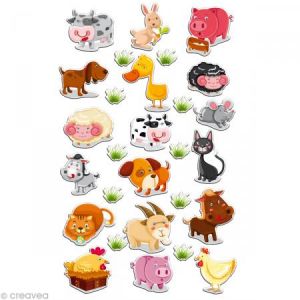 Image de Maildor Sticker fantaisie Animaux de la ferme x 28 - 1 planche 7,5 x 12 cm