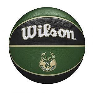 Wilson Ballon de Basket, NBA TEAM TRIBUTE, MILWAUKEE BUCKS, Extérieur, caoutchouc, taille : 7