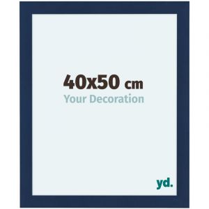 Yd. - Cadre photo 40x50 - Bleu Fonc&eacute; Essuy&eacute; - mdf - Como