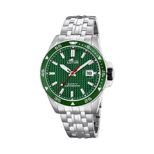 Image de Lotus Montre SPORT 18641-2 - Montre Acier Dateur Cadran Vert Homme