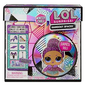 Mga entertainment L.O.L. Surprise! Winter Chill Hangout Spaces Meubles - Bling Queen - avec + de 10 Surprises Dont 1 poupée, Accessoires & Meubles – Se déplie, à Collectionner pour Filles & garçons, 4 Ans +