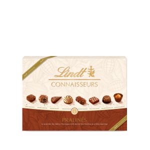 Lindt Boîte CONNAISSEURS Pralinés - Assortiment de Chocolats au Lait et Noirs Pralinés - Idéal pour Noël, 409g