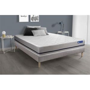 Ensemble matelas 140x190 ACTIFLEX SOFT 3zones de confort + sommier KIT gris