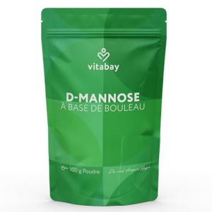 Vitabay D-Mannose Poudre de bouleau 100 g VEGAN &ndash; Contre la cystite &ndash; Poudre de Mannose pour la vessie &ndash; D Mannose en poudre de bouleau &ndash; 2 g D Manose par dose quotidienne &ndash; D Mannose Poudre de