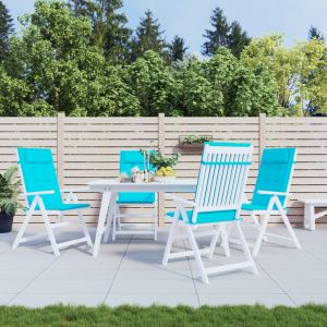 VidaXL Coussins de chaise à dossier haut lot de 4 turquoise