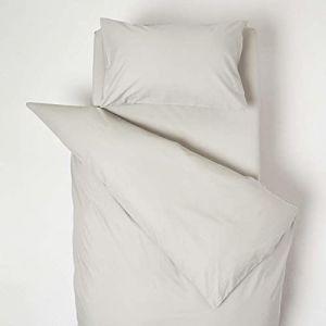 Parure de lit enfant en coton égyptien 200 fils Gris, 120 x 150 cm - Gris - Homescapes