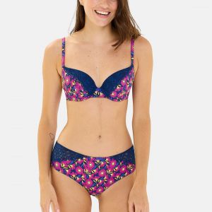 Billet Doux Soutien-gorge coques à armatures - Tournesol Fond Bleu Rose foncé