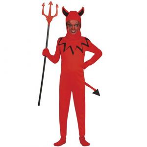 FIESTAS GUIRCA Déguisement Diable de Feu - Démon Rouge - Déguisement Halloween Enfant 7-9 Ans