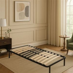Provence Literie - Sommier Renforcé 90x190 cm - Cadre à Lattes 29 cm - Compatible avec Tous Matelas - Métal 1,4 mm - 18 Lattes 9 mm - Cadre à Latte