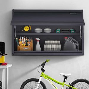 VEVOR Armoire de Rangement Garage, Armoire Murale a Outils en Metal Charge 54 kg par Etagere Reglable en Acier Revetement en Poudre, Appuyez pour