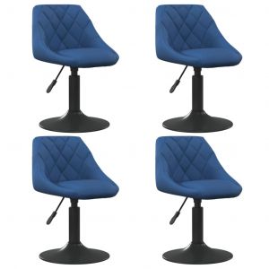 VidaXL Chaises de salle à manger Velours pivotantes 4 pcs Bleu