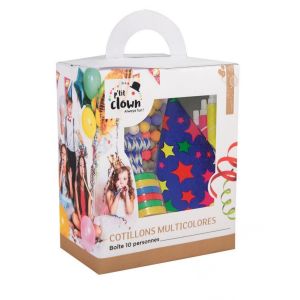 Ptit Clown Kit cotillons multicolores 10 personnes - Couleur Multicolore