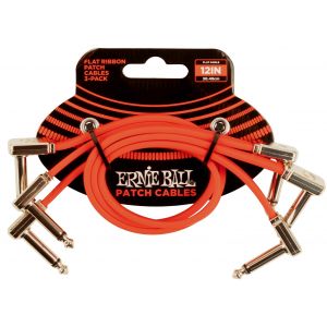 Ernie Ball 12&rdquo; Flat Ribbon Patch Cable 3-Pack - Red