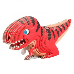 Dam Puzzle 3d en carton avec relief. Conception de tyrannosaurus rex.