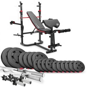 HS Hop Sport Set d'haltères de 75kg avec le banc de musculation HS 1065