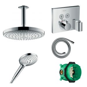 Hansgrohe Douche tête + Facapour Mtg + cp encast + Douchette + Flexible