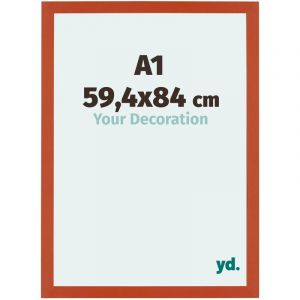 Your Decoration - A1 59.4x84 cm - Cadres Photo en mdf Avec Verre acrylique - Anti-Reflet - Excellente Qualité - Orange - Cadre Decoration Murale