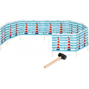Garronda Paravent Plage Coupe-Vent Camping Brise-Vent avec Marteau en Caoutchouc 12 m GAEX001 (Phare, 12 m)