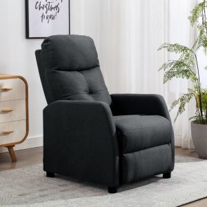 Image de VidaXL Fauteuil inclinable Gris foncé Tissu