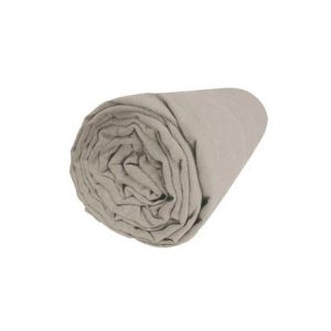 Blanc Cerise Drap housse en lin lavé bonnet 30cm - REVE DE LIN Beige