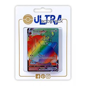 Rongridou VMAX 272/264 Arc en Ciel Secrète - Myboost X Epée et Bouclier 8 - Poing de Fusion - Coffret de 10 Cartes Pokémon Françaises