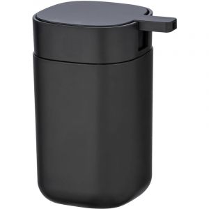 Wenko Distributeur savon liquide design Davos, capacit&eacute; de 350 ml, Plastique sans BPA, 9,8x13x7,8 cm, noir mat