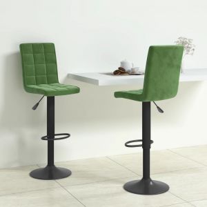 VidaXL Tabourets de bar 2 pcs Vert foncé Velours Vert foncé