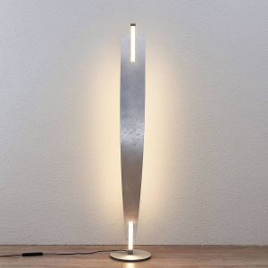 Lucande Lampadaire LED Marija, bel aspect argenté