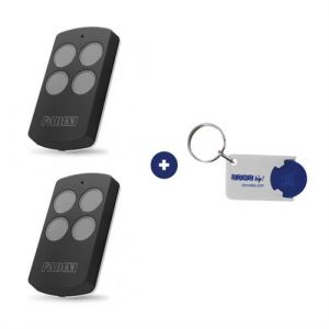 Fadini Lot de 2 télécommandes VIX 53 grise - 868,19 Mhz + 1 Porte-clés DOMOBIP