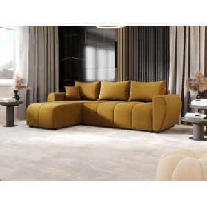 Meublesline Canapé d’angle convertible MOLIA L Jaune
