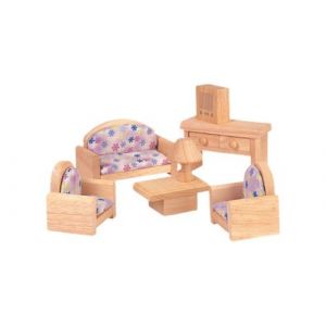 Plan Toys Salon en bois naturel Beige boite 18,7 x 7,5 x 19,3 cm