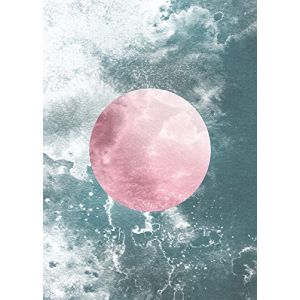 Komar Affiche d'art Solum Aqua - Taille: 50 x 70 cm - rose, blue, blanc