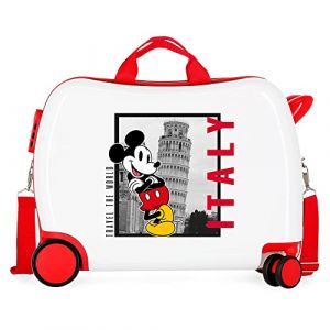 Image de Disney. Valise enfant Mickey Italy 2 roues multidirectionnelles blanc