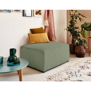 Pouf en velours côtelé vert sauge