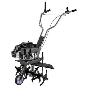 wiltec Motobineuse 60 cm 2,5 kw 6 Fraises Lames Réservoir 0,8L Profondeur 25 cm Motoculteur Essence Moteur ohv Aérateur Scarificateur Travail Sol