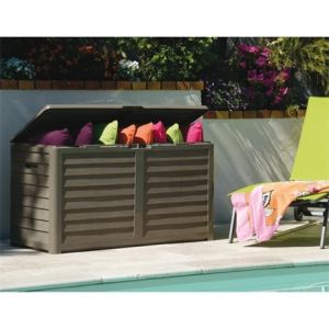 Image de Eda Plastiques Malle de jardin Baya décor bois en PVC 420 L