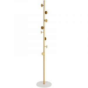 Beliani Porte-Manteau en Métal Base Marbre Porte Veste Accessoire Couloir Entrée Doré Notus