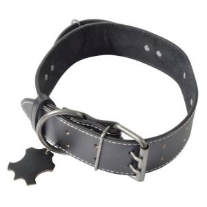 Collier Pour Chien 2XL Cuir 70cm Noir