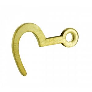 Crochet d'armoire plat r&eacute;versible - en acier laitonn&eacute; - Long. 24mm Haut. 16mm Prof. 1.3mm - INTERGES.COM