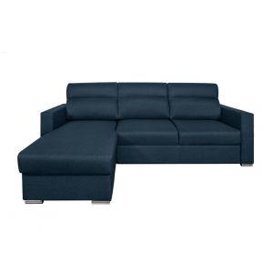 Image de Canapé d'angle réversible convertible en tissu Bleu pétrole