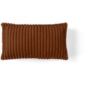Stella - coussin - en velours côtelé grosses côtes - 32x57 cm - Terracotta