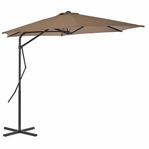 VidaXL Parasol d'extérieur avec poteau en acier 300 cm Taupe